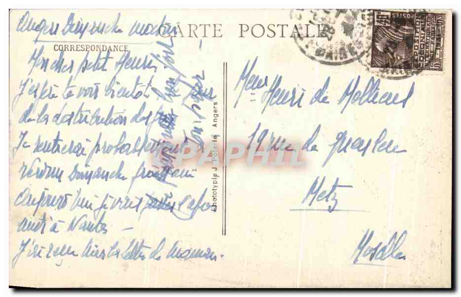 CPA Angers Le Chateau Les Douves Le Pont Levis le Bout du Monde — Rückseite