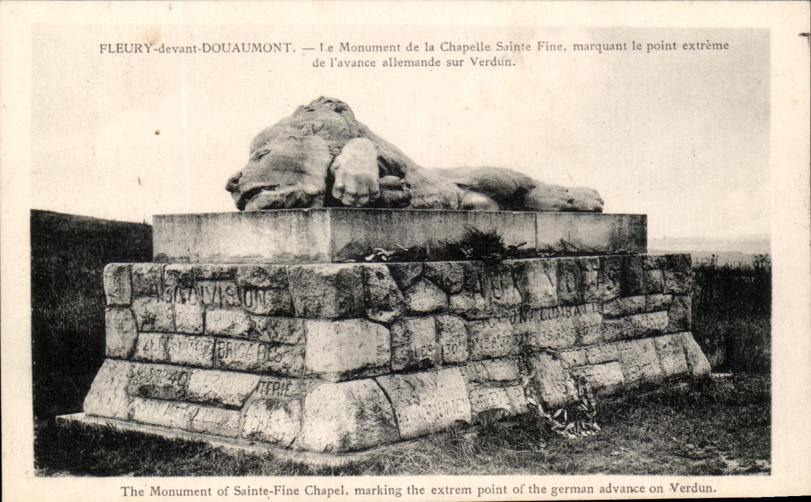 FLEURY-devant-DOUAUMONT — Monument de la Chapelle Sainte-Fine, point extrême de l'avance allemande sur Verdun — Éditions VERDUN