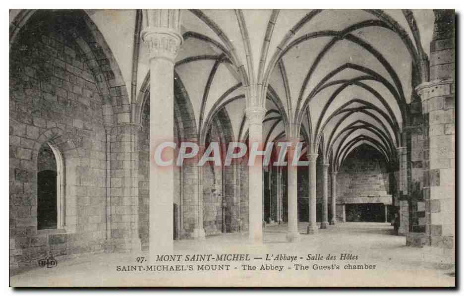 CPA Mont Saint Michel L'Abbaye Salle des Hotes