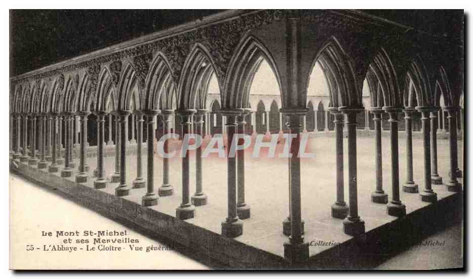 Le Mont St-Michel - L'Abbaye - Le Cloître - Vue générale