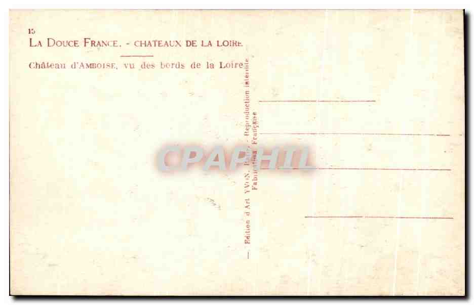 CPA Chateau d'Amboise Vu des bords de la Loire — Rückseite