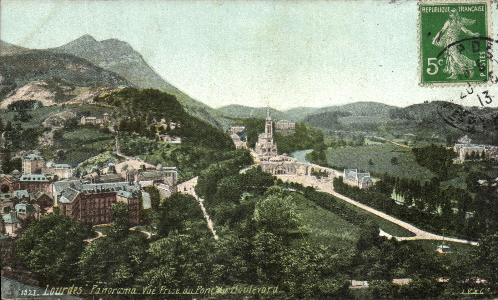 CPA Lourdes Panorama Vue Prise du Pont du Boulevard