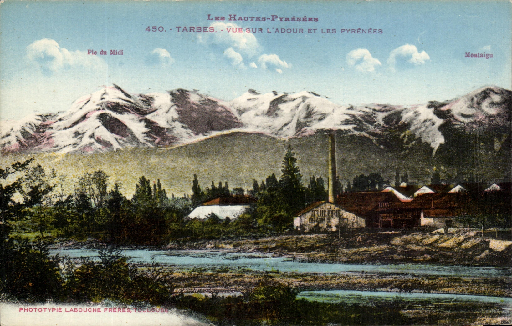 Vue sur l'Adour et les Pyrénées — Tarbes — Phototypie Labouche Frères, Toulouse