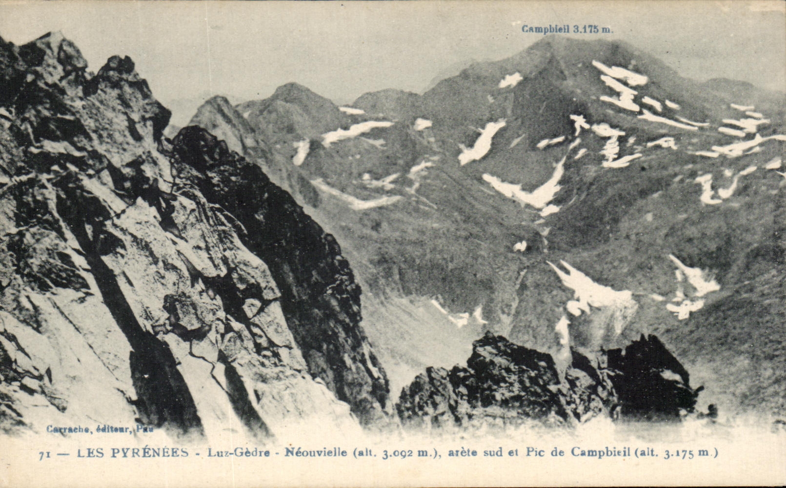 Luz-Gédre - Néouvielle - arête sud et Pic de Campbiel — Carrache, éditeur, Pau