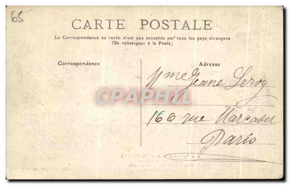 Cauterets — Esplanade des Cœufs — Pics du Monné et Pène-Nère — Couget, éditeur — Rückseite