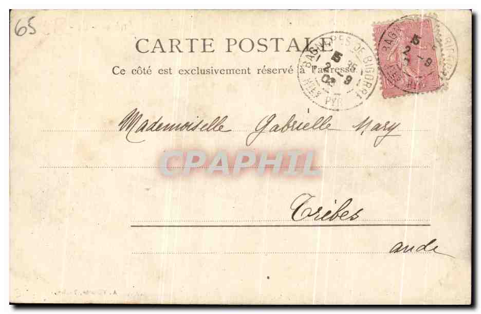 CPA Etabl Thermal de Salut Bagneres de Bigorre — Verso