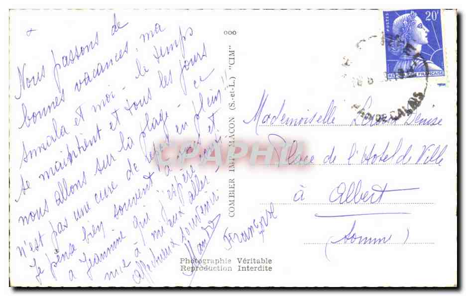 CPA Souvenir du Portel — Verso