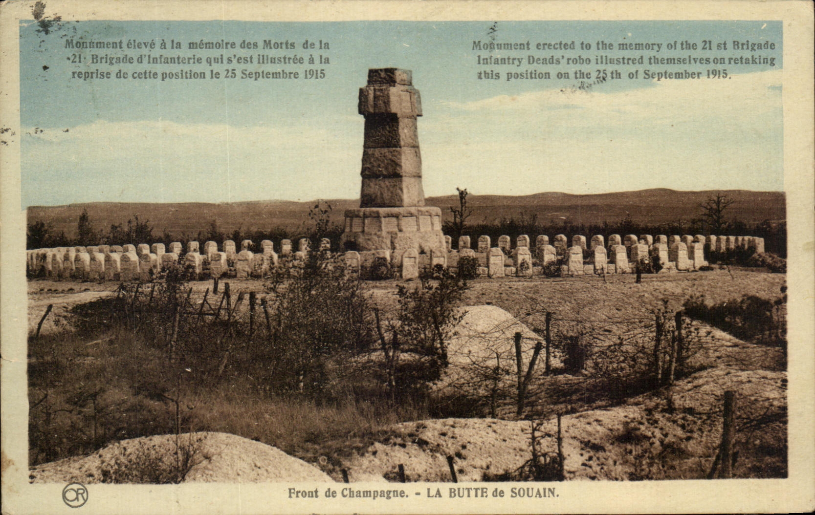 La Butte de Souain — Monument aux Morts de la 21e Brigade d'Infanterie — Front de Champagne
