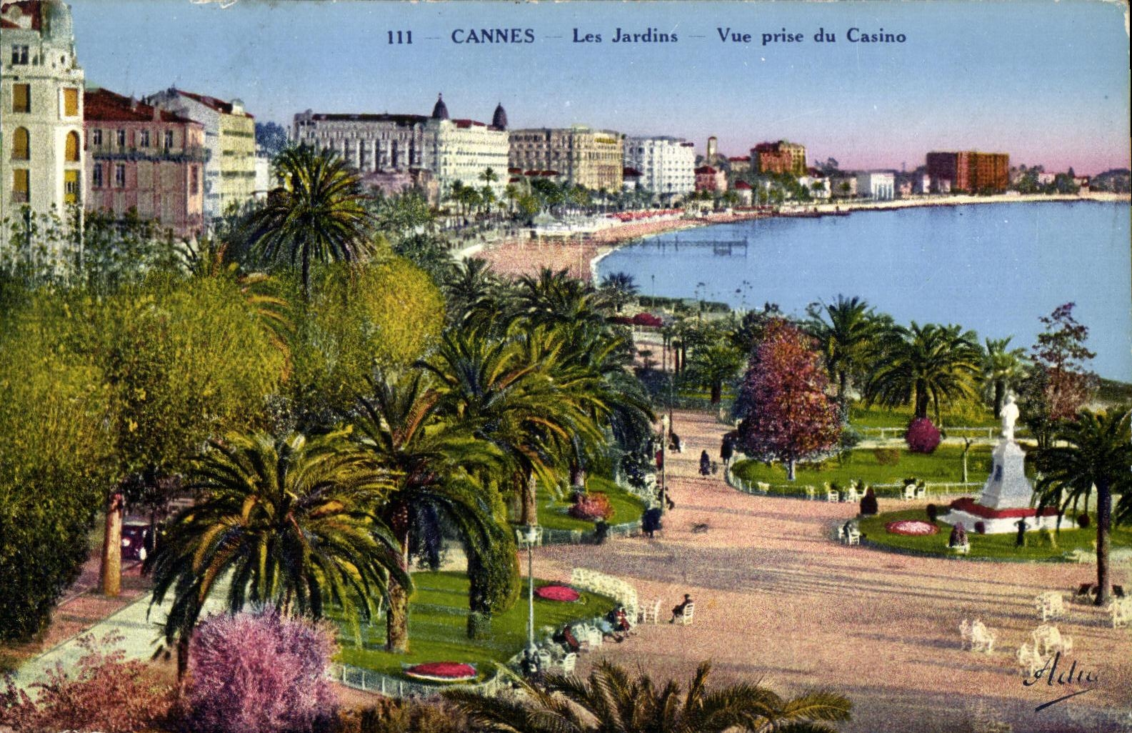 CPA Cannes Les Jardins Vue Prise Du Casino
