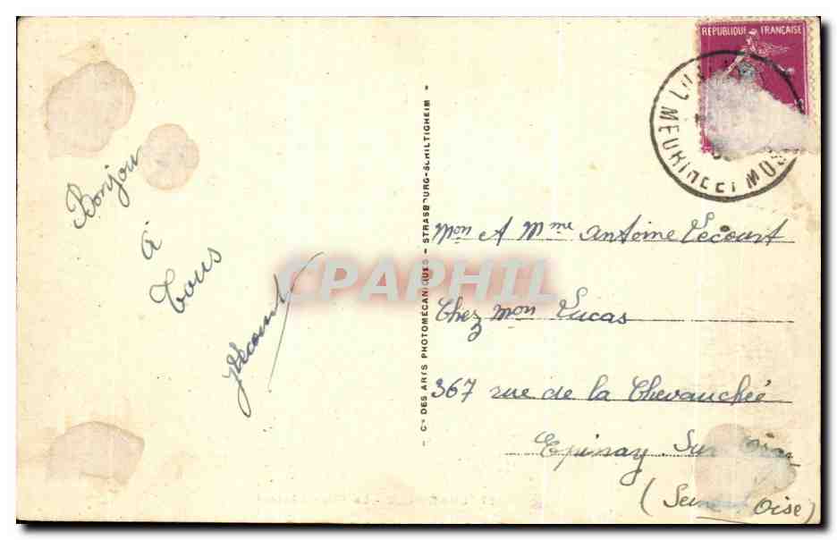 CPA Luneville La Place Leopold — Rückseite