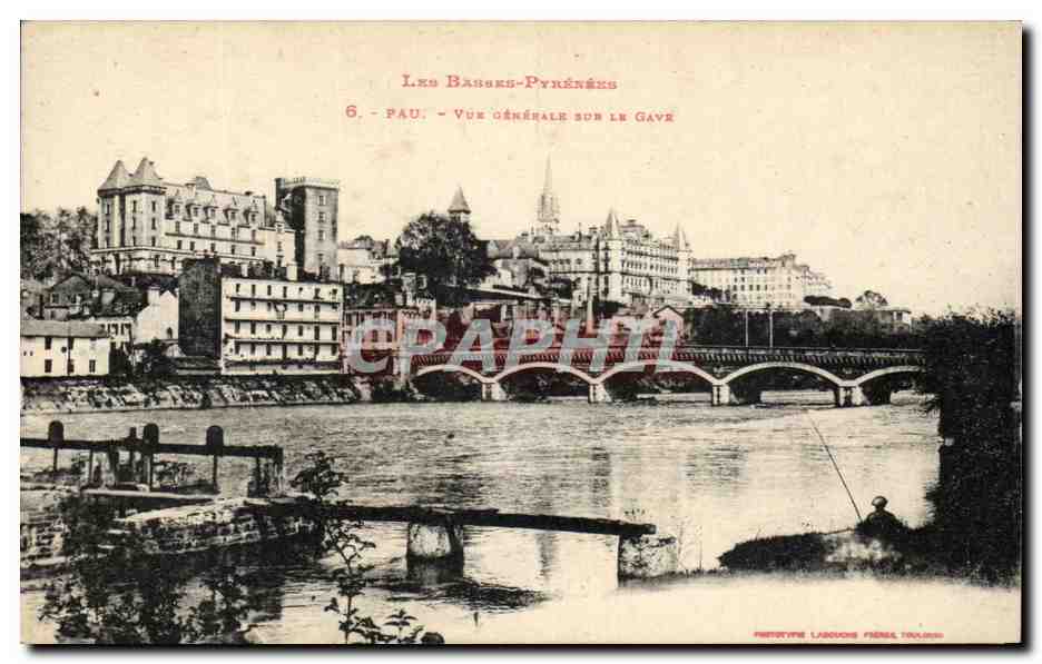Pau — Allgemeiner Blick über den Gave — Phototype Lascoux Frères, Toulouse