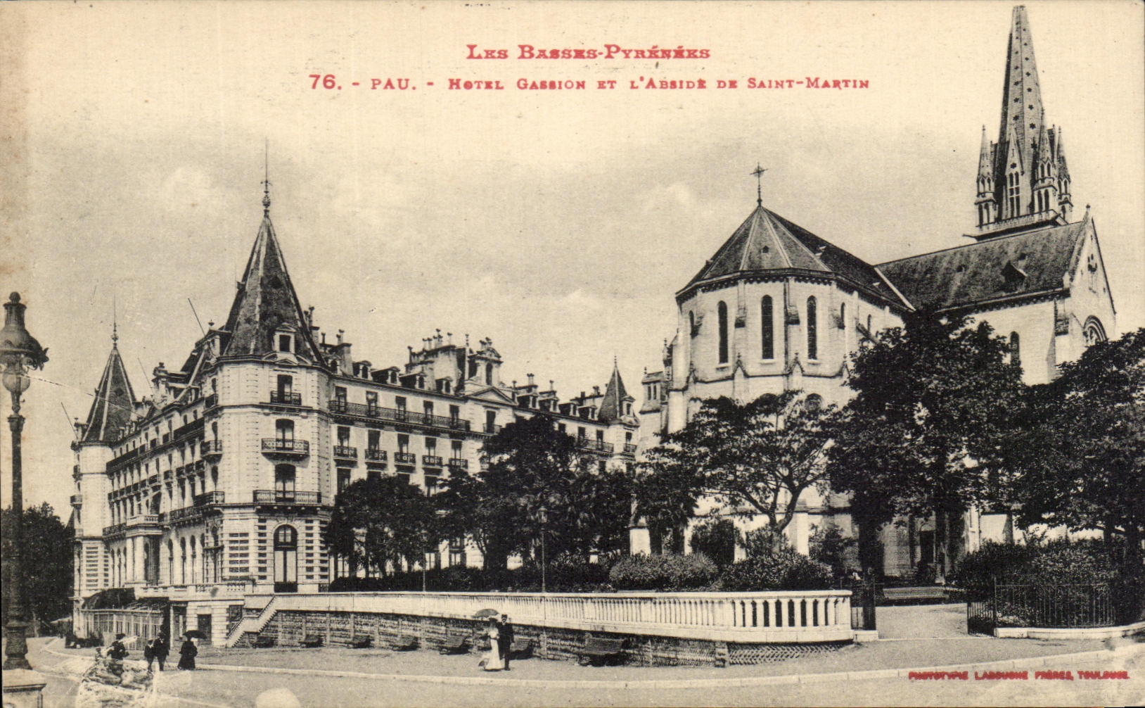 CPA Les Hautes Pyrenees Pau Hotel Gassion Et L'Abside de Saint Martin 