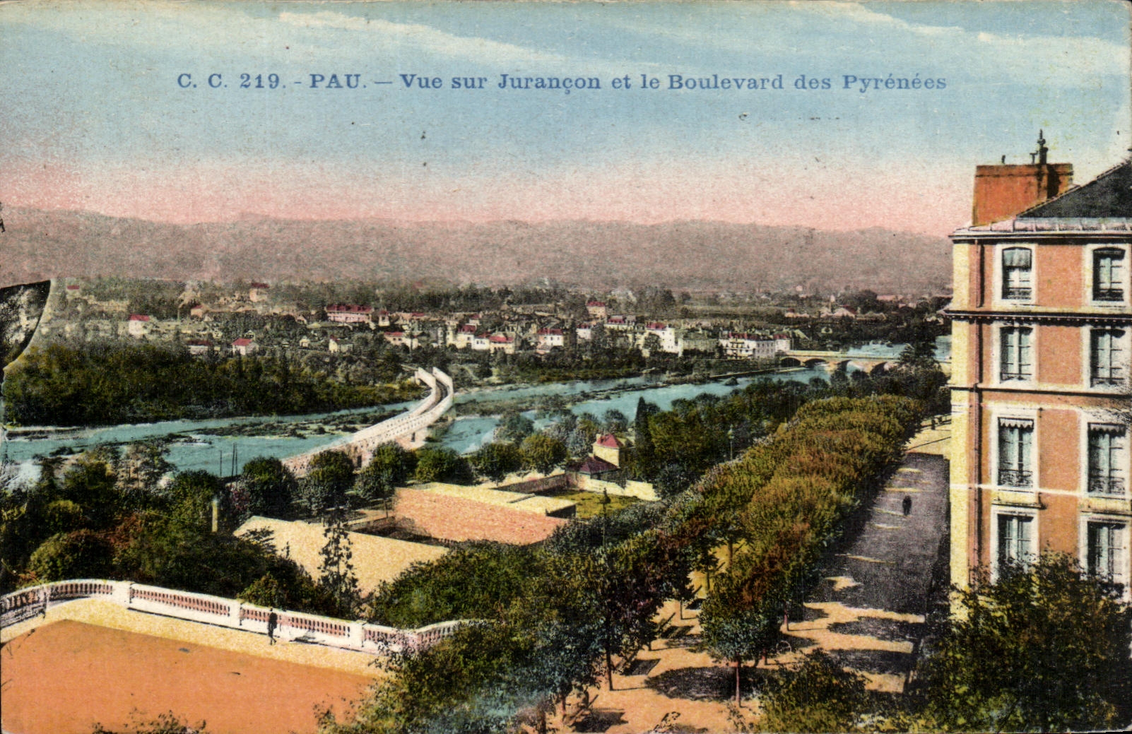 Pau — Vue sur Jurançon et le Boulevard des Pyrénées — C.C. 219