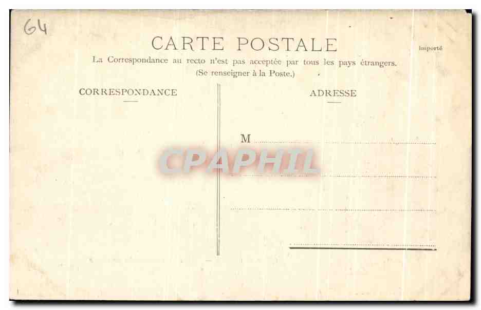 Biarritz — Vague au promontoire du phare — Édition du magasin : Au Souvenir, N° 3 — Rückseite