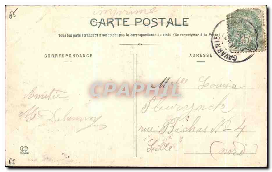 CPA Les Hautes Pyrenees Village De Gavarnie Et Pic De Secugnac — Rückseite
