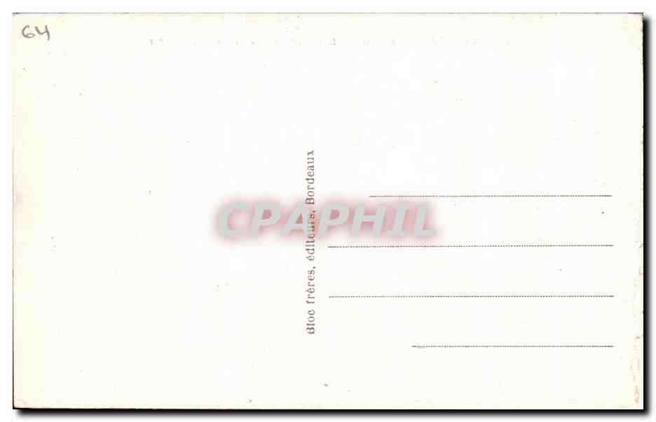 CPA Biarritz La Grande Plage Casino Bellevue — Verso