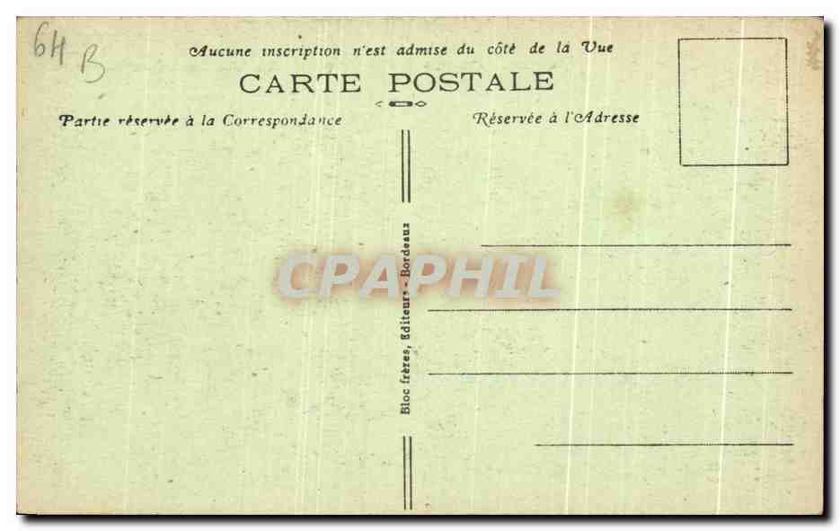 CPA Hendaye Plage L'Hotel Eskualduna — Rückseite