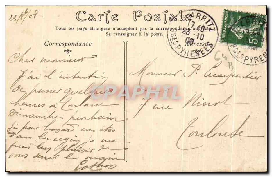 CPA Bayonne Le Quai Des Basques Et Le Pont Du Genie — Verso