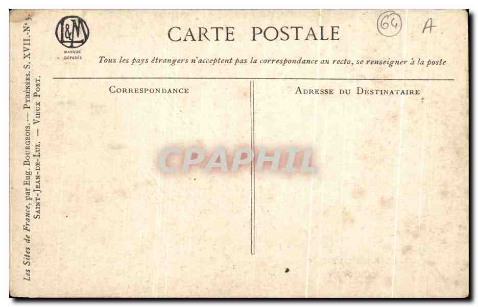 CPA Les Sites De France Par Bourgeois Saint Jean De Luz — Verso