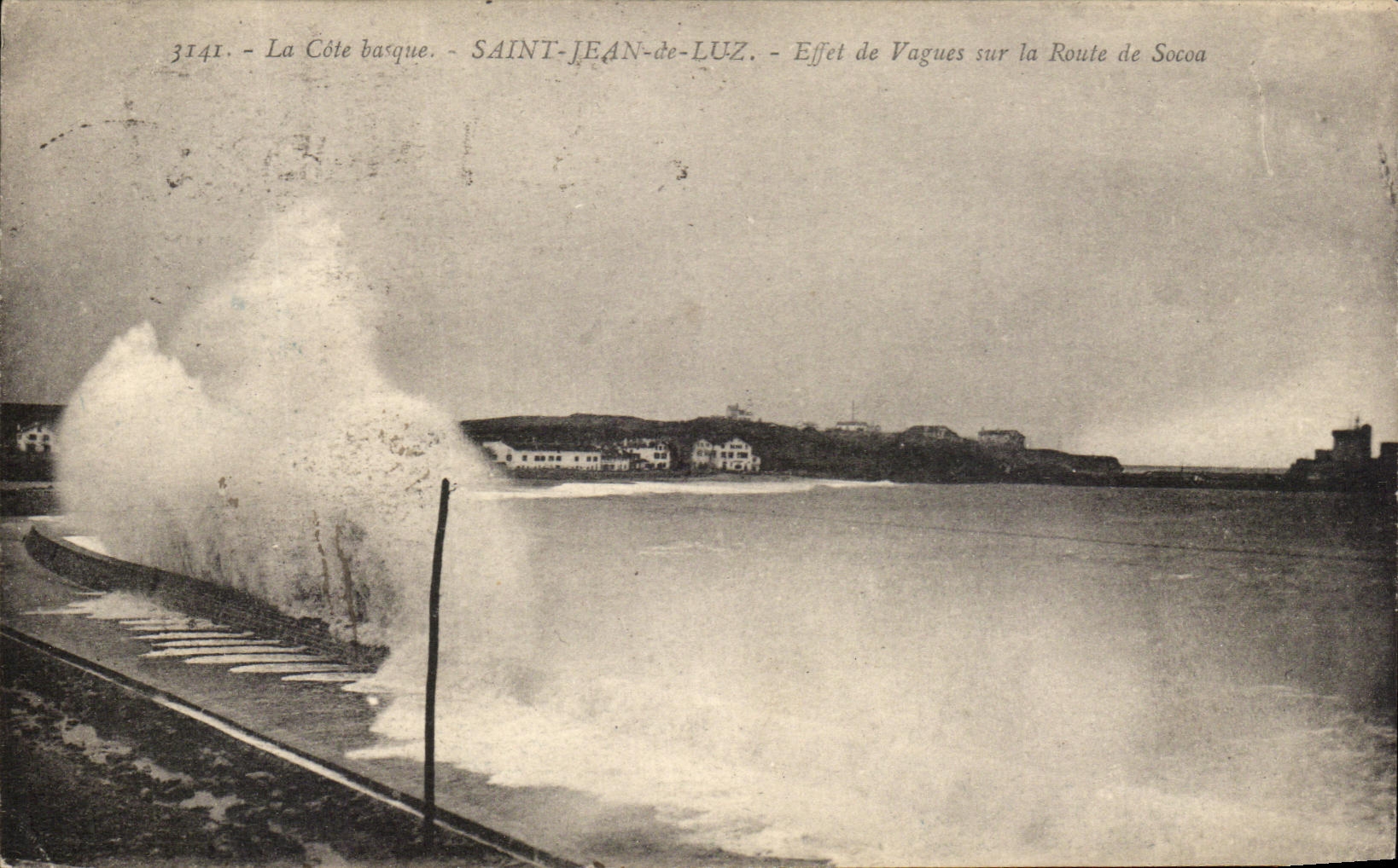 Saint-Jean-de-Luz — Effet de Vagues sur la Route de Soccoa — Éditeur : Bromatypie Gautreau, Langon (Gironde), n° 3141