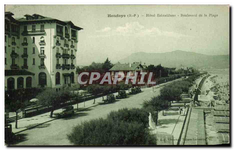 CPA Hendaye Hotel Esknalduna Boulevard De La Plage
