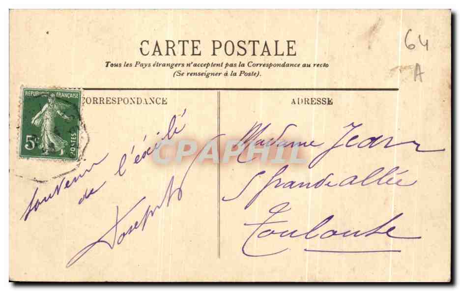 CPA Pau Le Chateau La Chambre de Henri IV — Verso