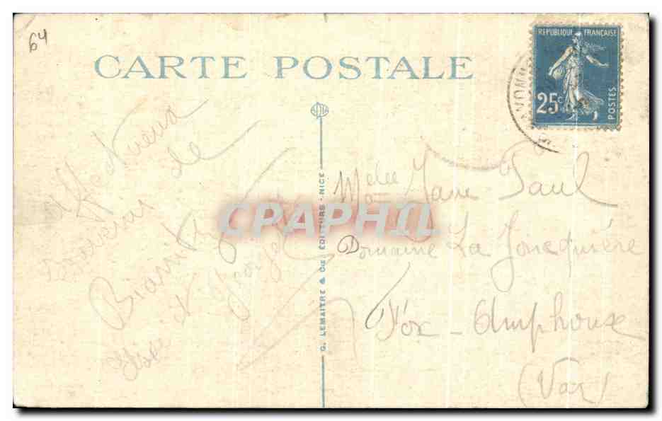 CPA Biarritz Le Pont de la Vierege — Verso