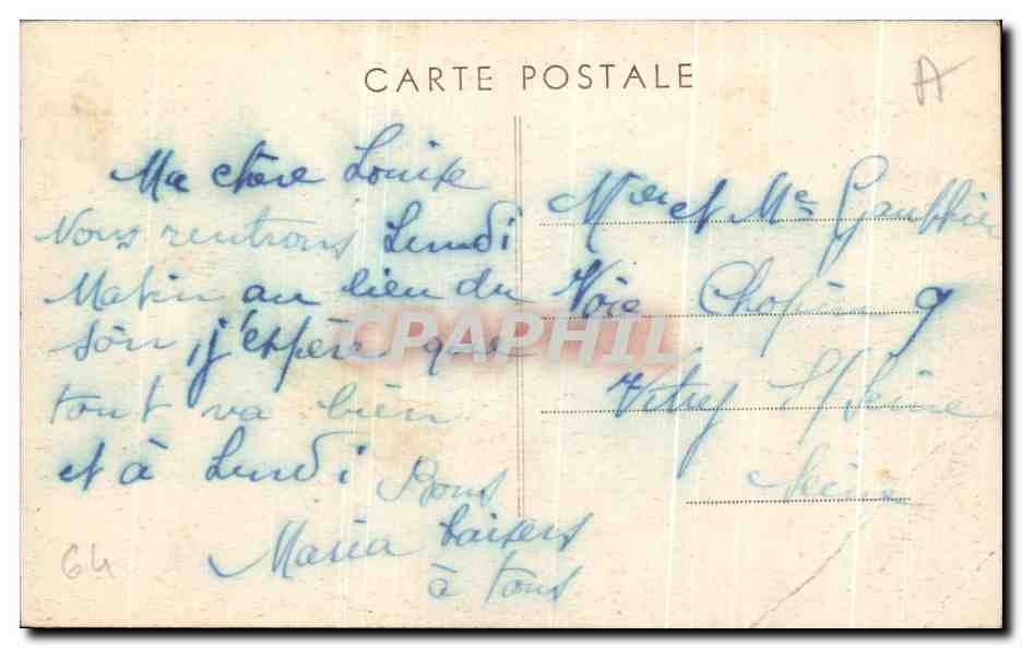 CPA Biarritz L'Ensemble du Port vieux — Verso