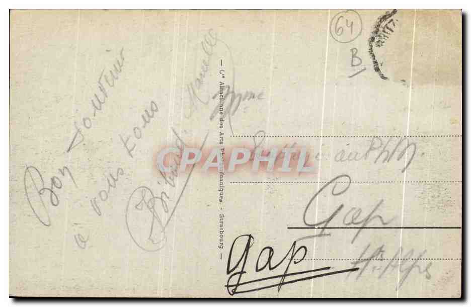 CPA Biarritz La Terrasse et le Casino Bellevue — Verso