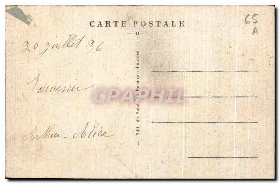 CPA Lourdes Portrait de Bernadette Soubirous Lourdes Maison Paternelle de Bernadette Sobirous — Verso