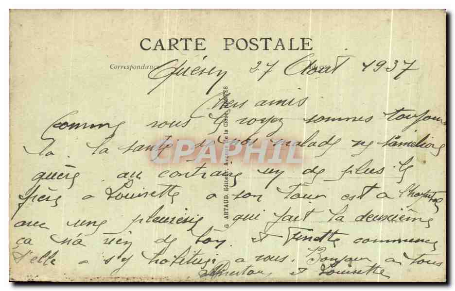 CPA Bourrage de Crane — Reverso