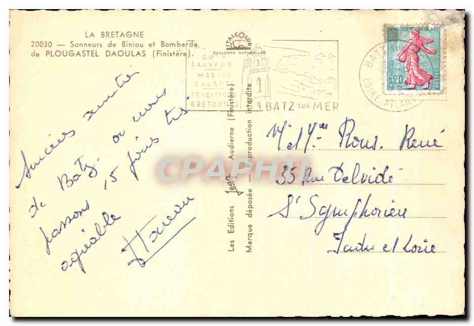 Sonneurs de Biniou et Bombarde — PLOUGASTEL-DAOULAS (Finistère) — Les Éditions Interdite — Rückseite