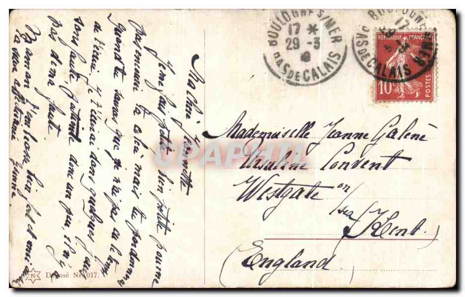 CPA Garcon chien  — Rückseite