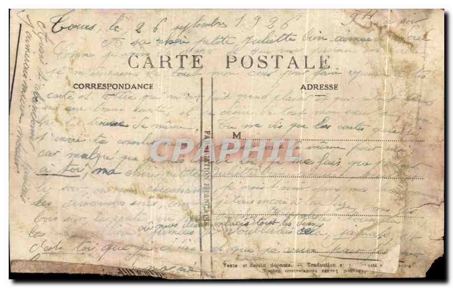 CPA Gauloiseries Francaises Attente Cruelle — Achterkant
