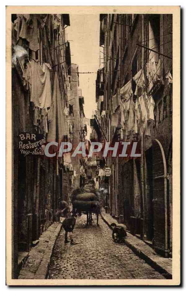 CPA Marseille Rue du Vieux Quartier Restaurant Yougoslavie Yougoslave Enfants