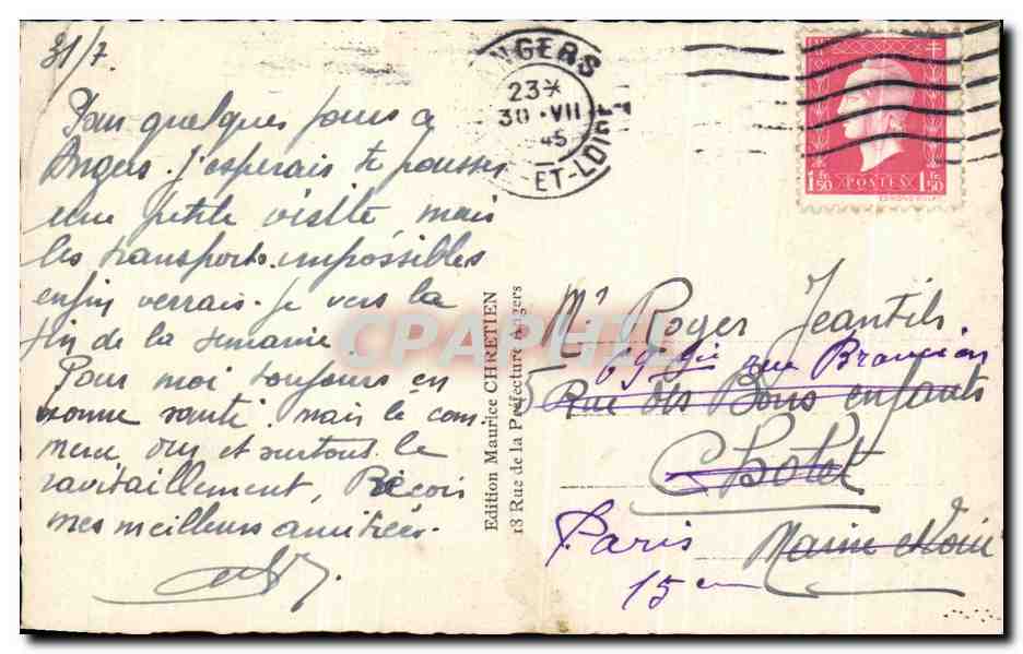 CPA Angers La Chaire de la Cathedrale St Maurice — Rückseite