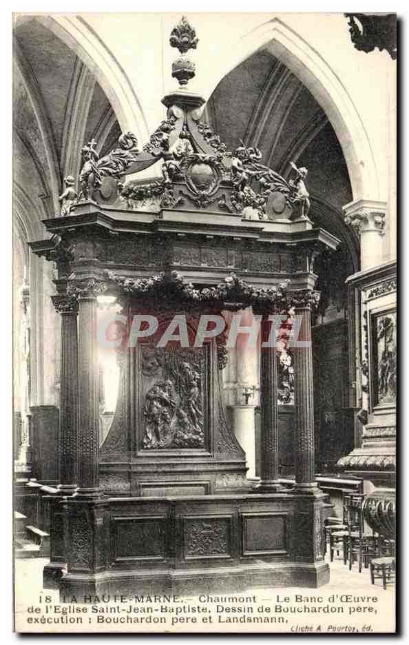 Le Banc d'Œuvre de l'Église Saint-Jean-Baptiste à Chaumont — Haute-Marne — Cliché A. Pourtoy, éd.