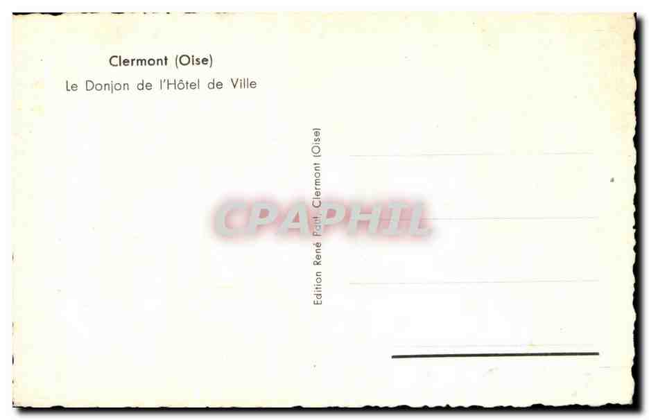 CPA Clermont Le Donjon De l'Hotel De Ville — Rückseite