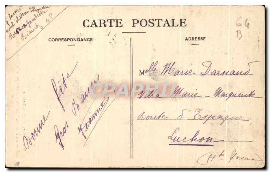 CPA Bayonne Le Pont Marengo Et La Cathedrale — Verso