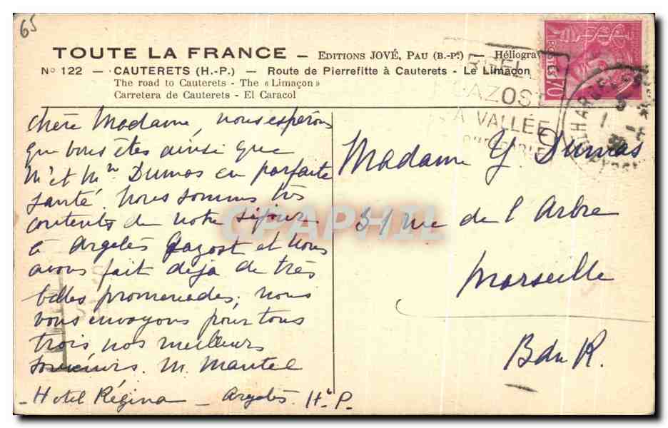 Route de Cauterets — Le Limacon — Éditions Jové, Pau — Reverso