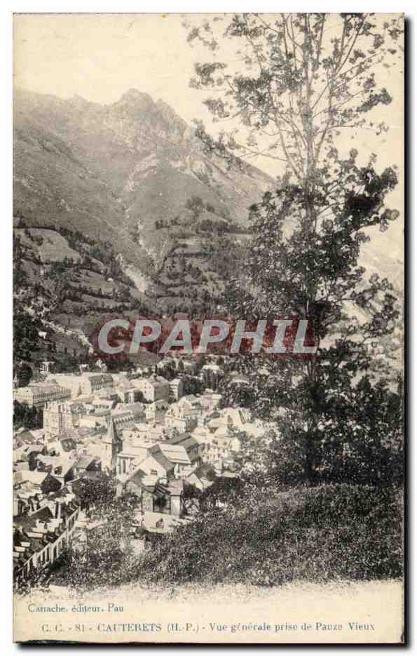 Cauterets (H.P.) — Vue générale prise de Pauza Vieux — Carrache, éditeur, Pau