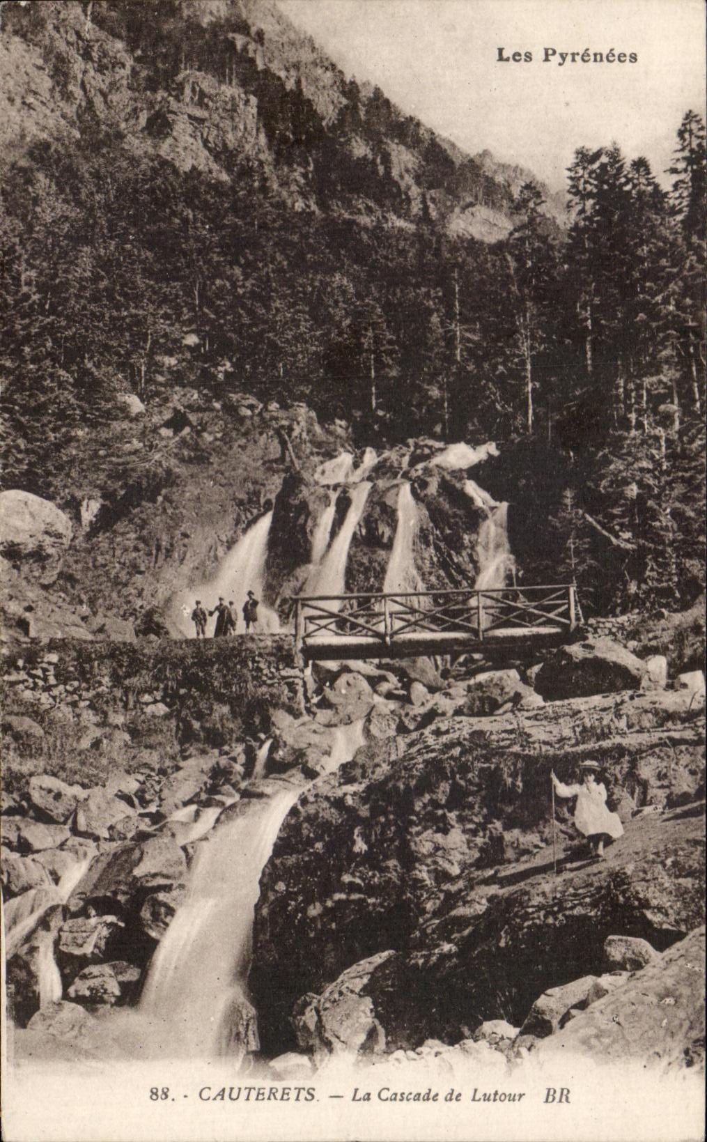 Cauterets — La Cascade de Lutour — Les Pyrénées — Bloch frères, Bordeaux, n°88