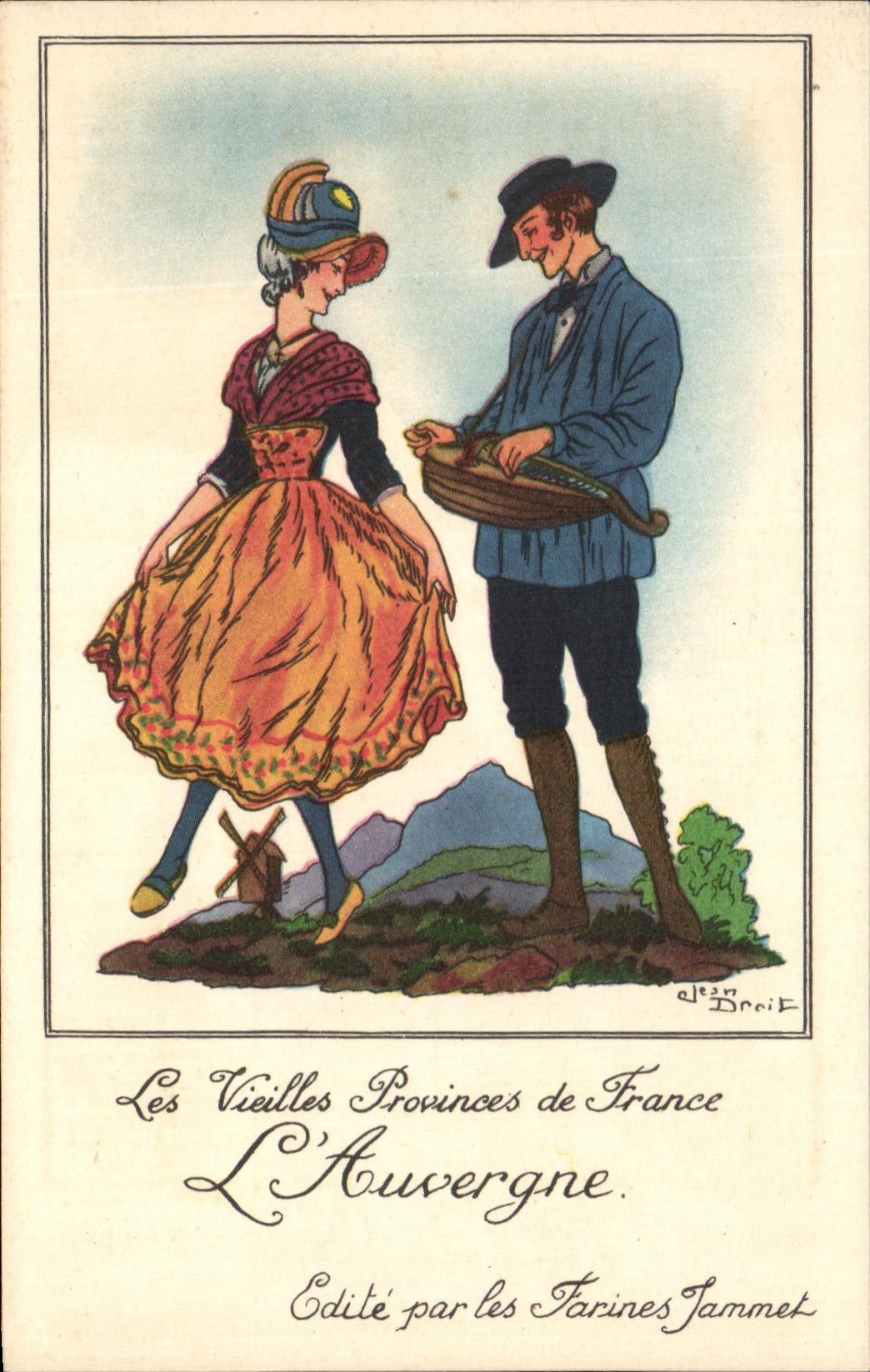 CPA Les Vieilles Provinces de France L'Auvergne Publicite Farines Jammet