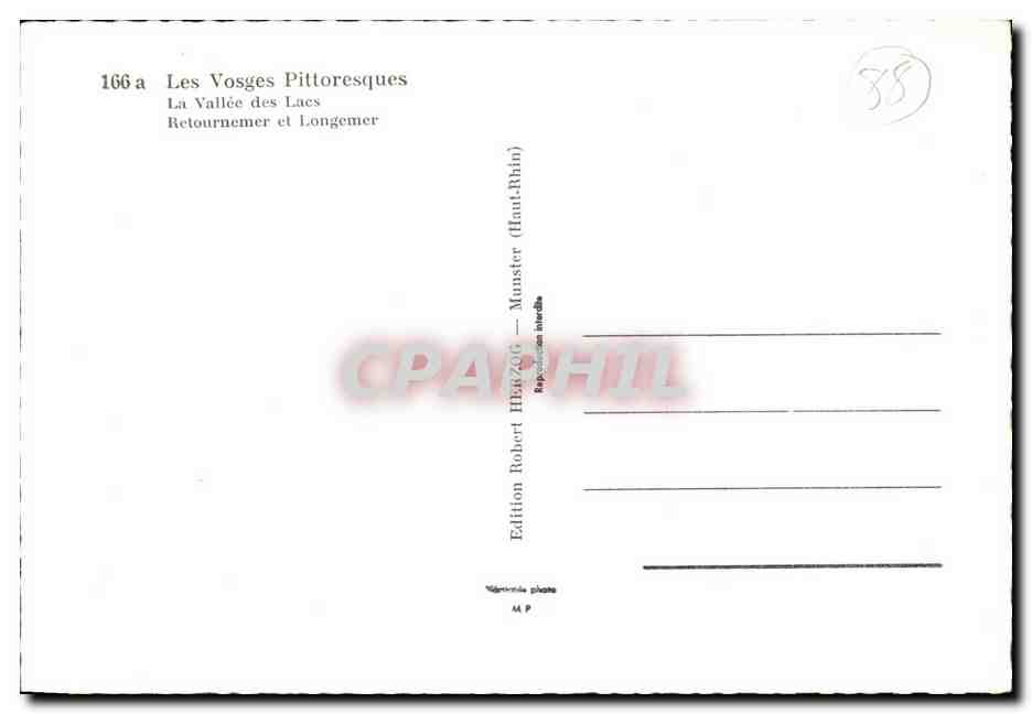CPM Les Vosges Pittoresques La Valle des Lacs Retournemer et Longemer — Rückseite