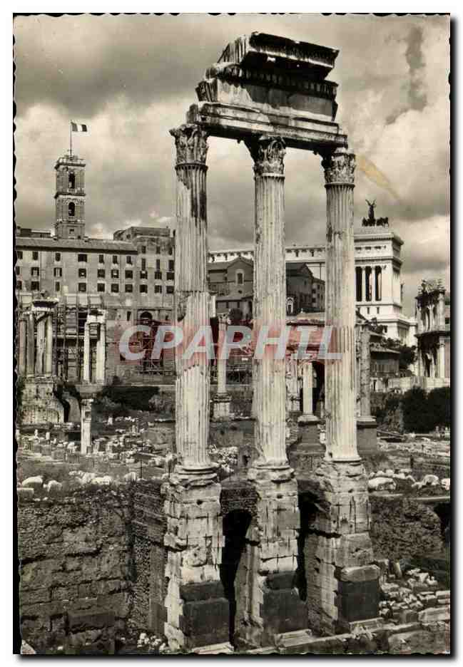 CPSM Roma Foro Romano Caloraie del Tempio dei Castori Campidoglip