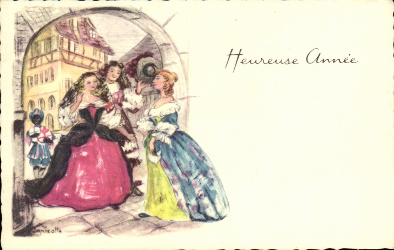 CPA Fantaisie Bonne annee Femmes en cosutme Mousquetaire