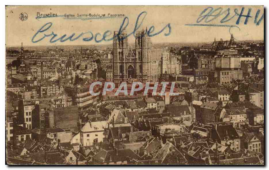 CPA Bruxelles Eglise Sainte Gaude Panorama