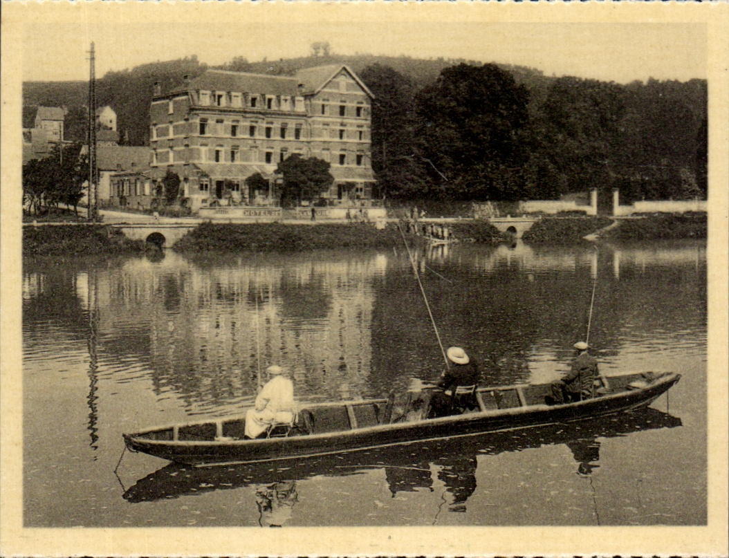 CPA Waulsort Hotel De La Meuse Pecheurs Peche