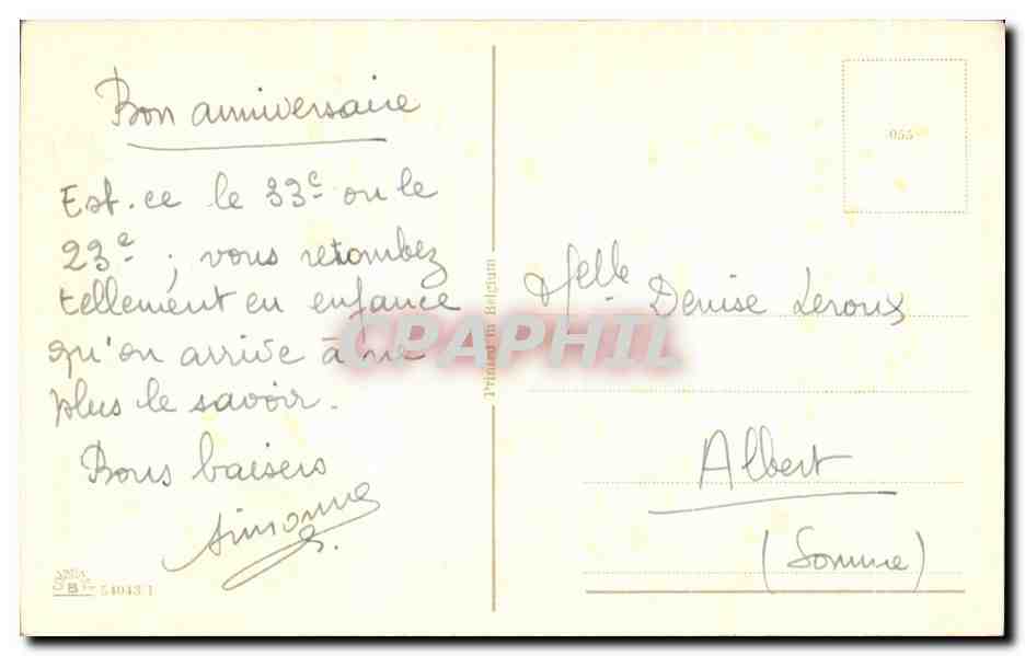 CPA Heureux Anniversaire Enfants — Rückseite