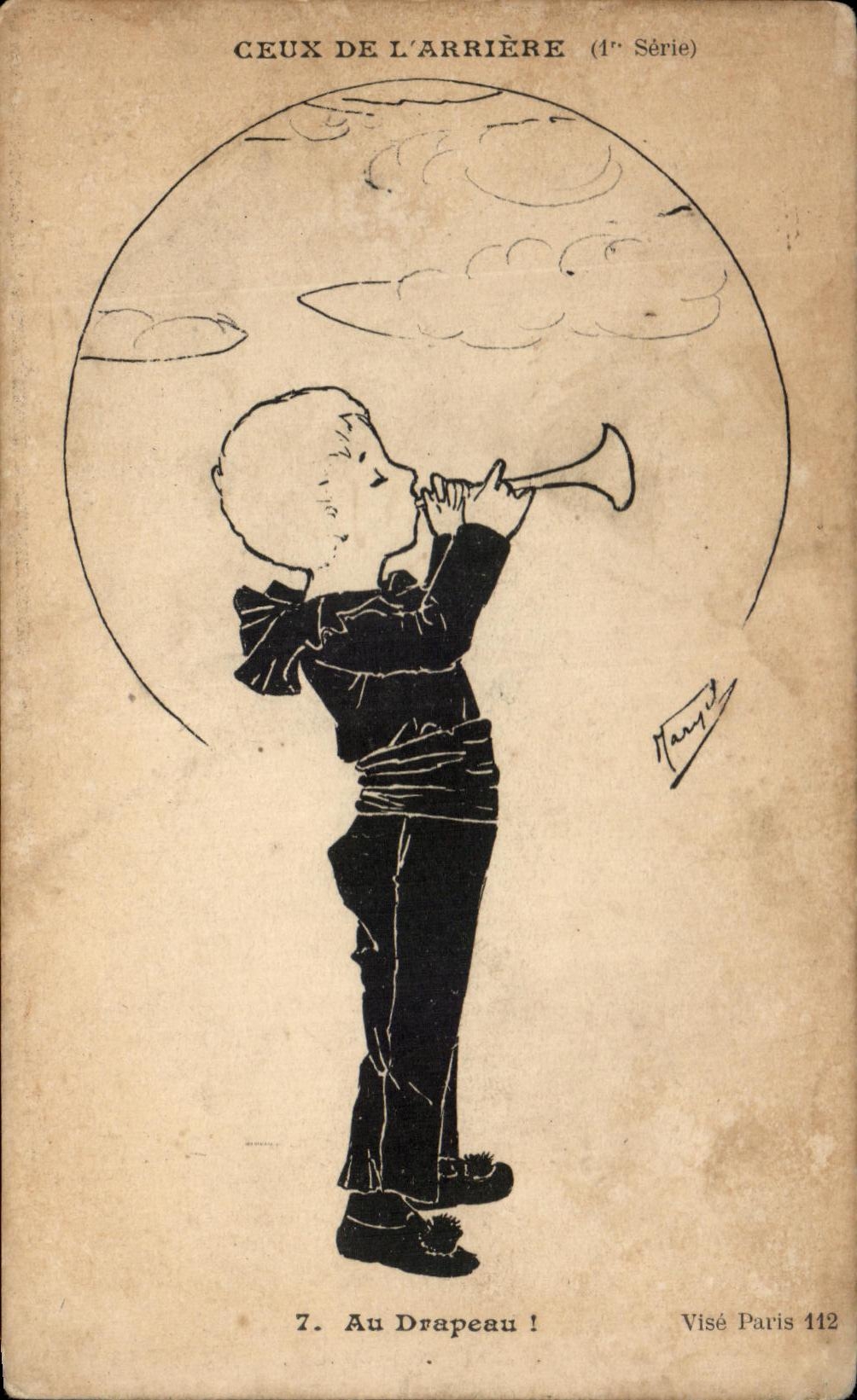 CPA Ceux De L'Arriere Au Drapeau Enfant militaria